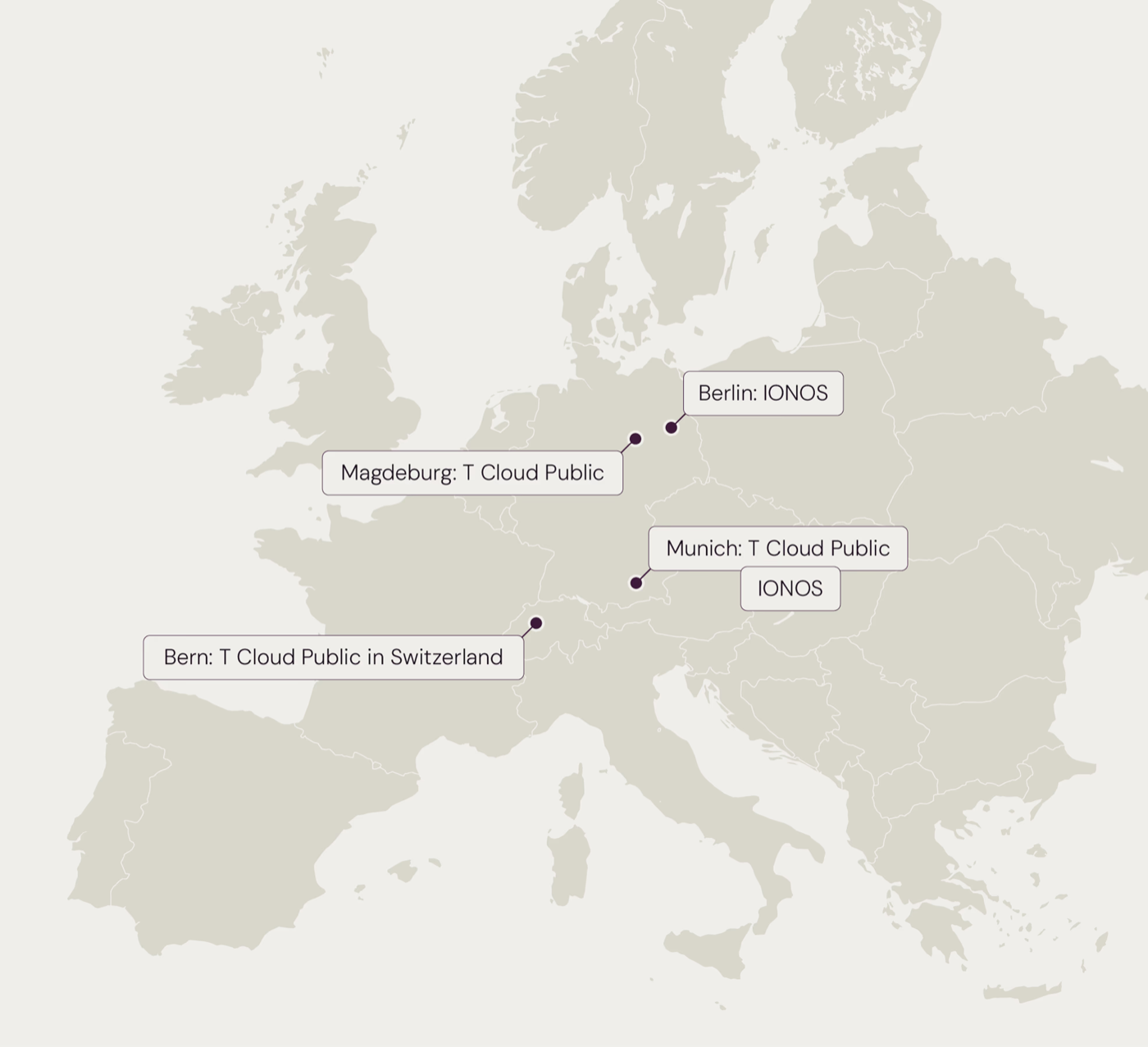 Mapa európskych dátových centier Beck‑Noxtua